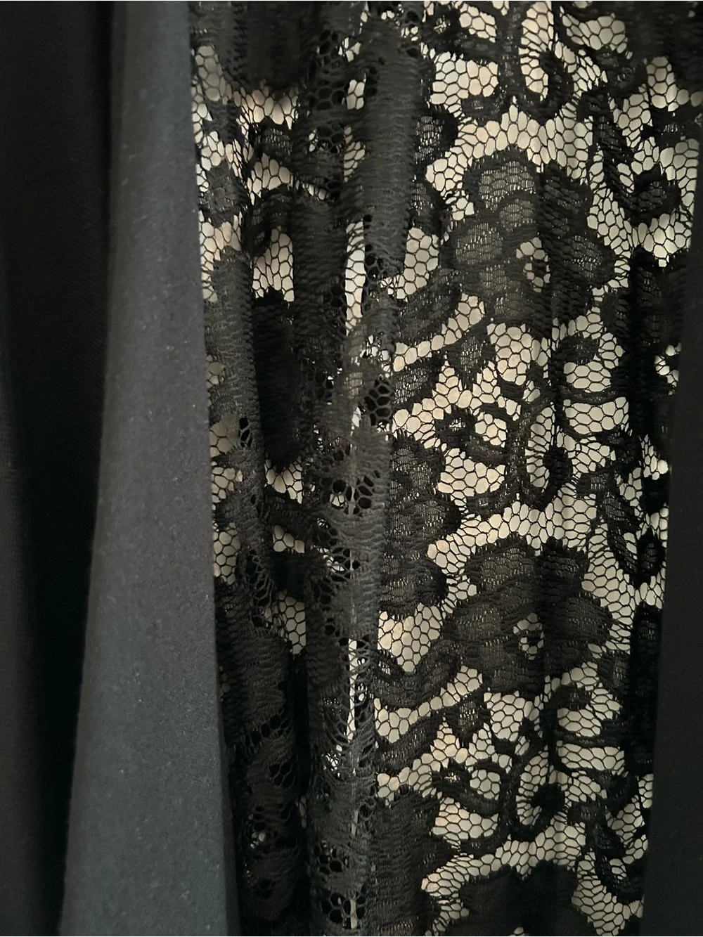 Lane Bryant Black Open front Top with Lace design on back